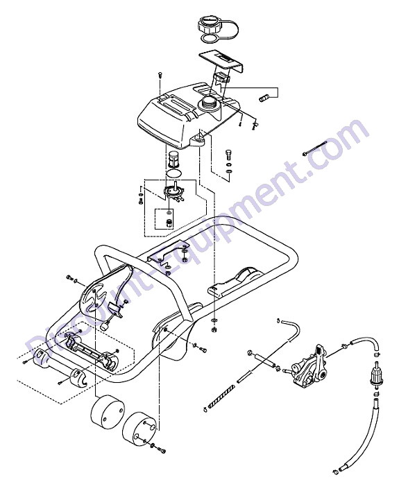 Multiquip / Mikasa MTX60HD Rammer Fuel Tank and Handle Assembly Parts