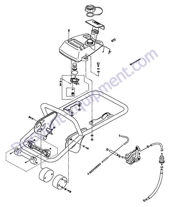 Multiquip / Mikasa MTX70HD Rammer Fuel Tank and Handle Assembly Parts