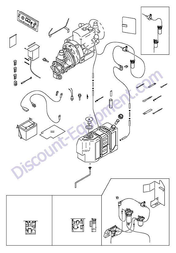 Airman PDS185S6B4 Air Compressor Fuel Line and Electric Assembly Parts