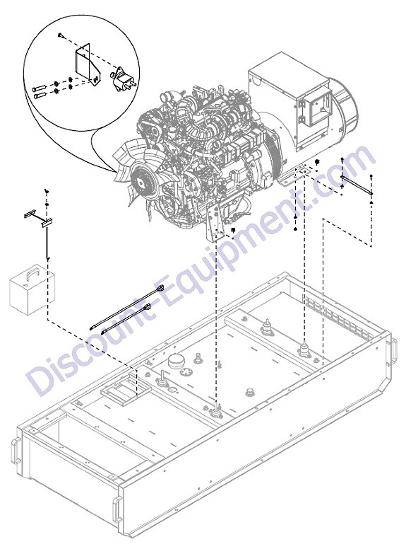 Generac Magnum MDG100DF4 Engine and Generator to Skid Assembly
