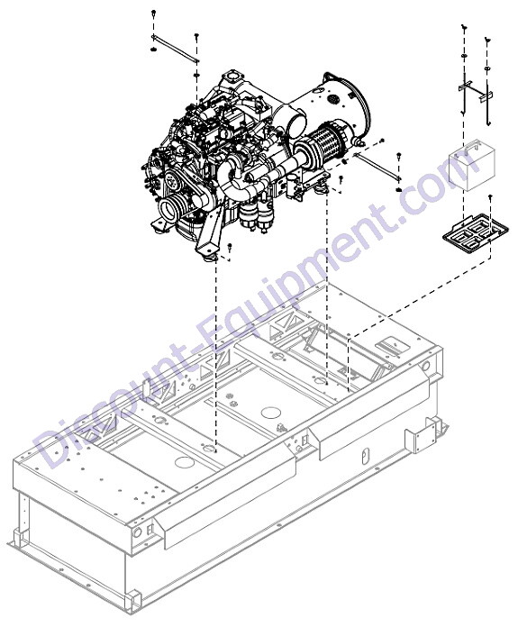 Generac Magnum MMG45IF4 Engine and Generator to Skid Assembly